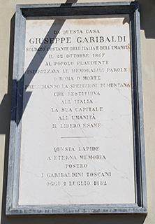 Targa giuseppe garibaldi Firenze